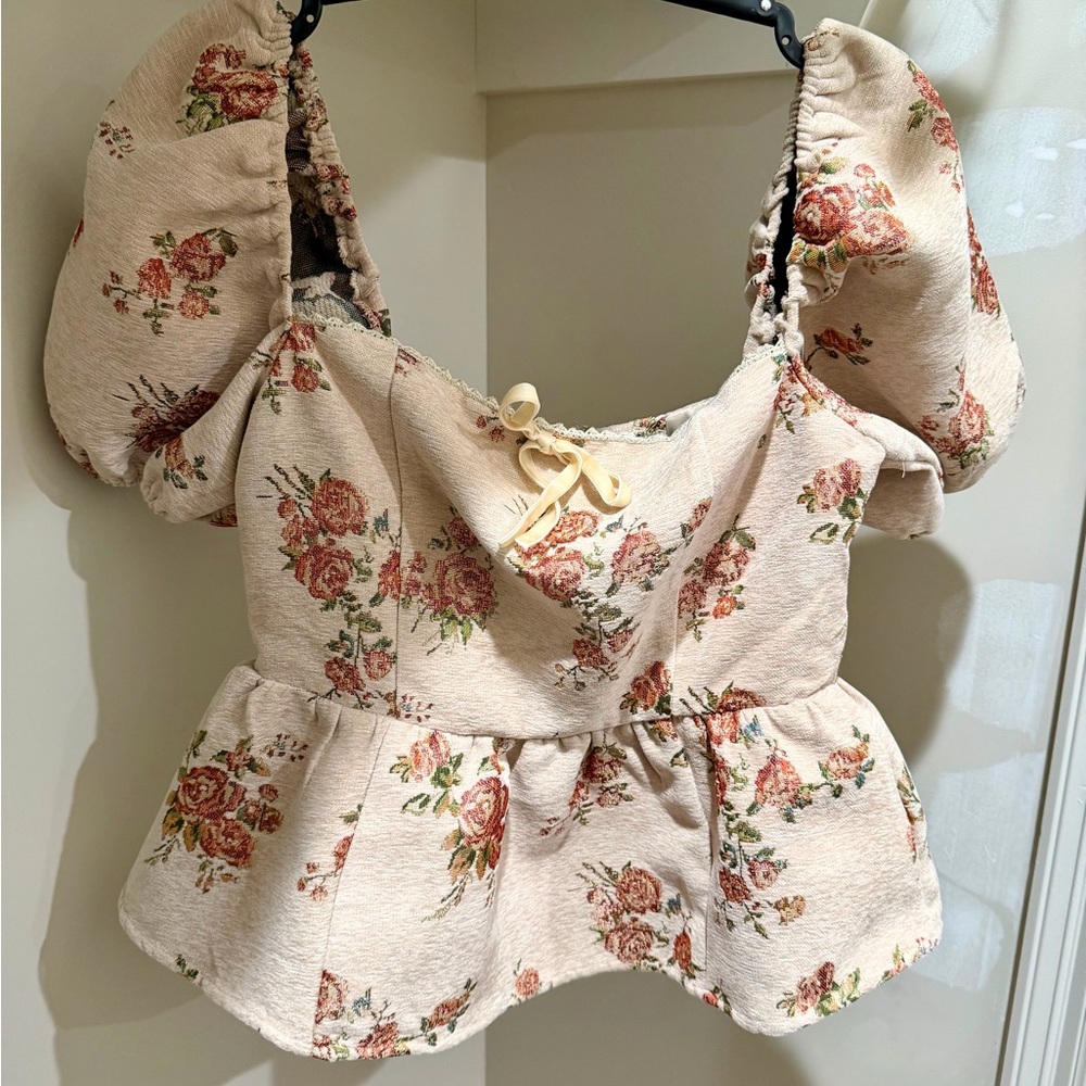 NWT Sofie the Label Floral Peplum Blouse